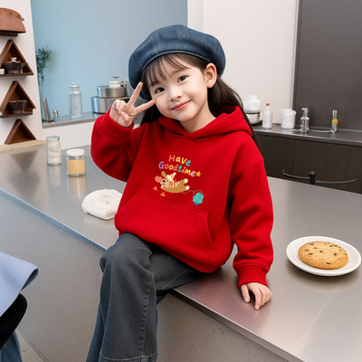 Áo nỉ hoodie bé gái in Have good time - Áo nỉ mũ trẻ em size từ 15-40kg  Loza Kids HN3402