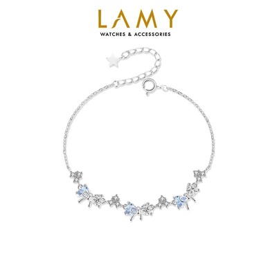 Vòng tay bạc LAMY Crystal Bow Bracelet 2255BE