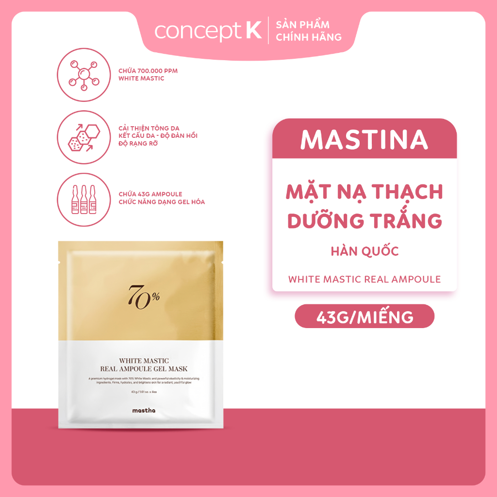 Mặt Nạ Thạch Dưỡng Trắng Mastina White Mastic Real Ampoule 43g