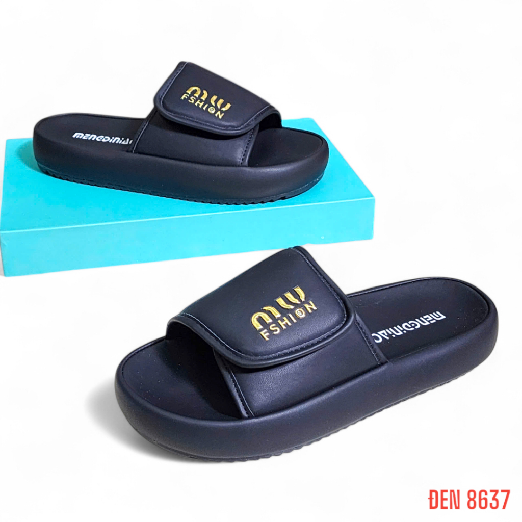 Dép quai ngang dán xé - Dép đế bằng bọc si  MinMin da mờ siêu êm hàng Fullbox 8637 shop diều phương