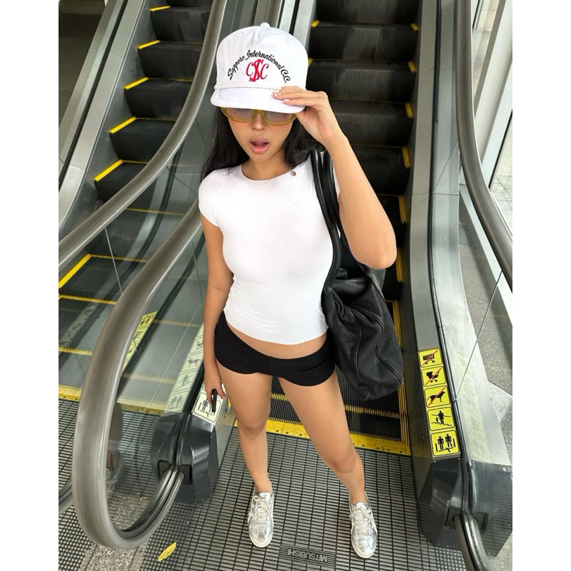 𝟏𝟐𝟎𝟗𝐬𝐭𝐮𝐝𝐢𝐨 Coconut Slim Fit Top - Áo thun babytee tay ngắn form fit cổ xỏ khoen sexy