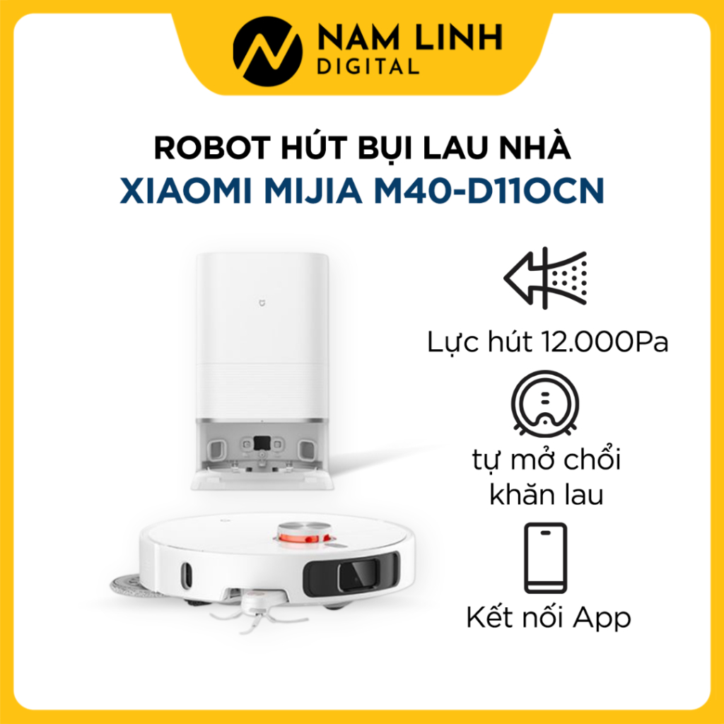Robot hút bụi lau nhà Mijia M40 Like new 99%– Lực hút siêu mạnh 12000Pa