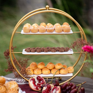  Khay Kệ Bánh Hình Tròn To 3 Tầng Đĩa Sứ teabreak,Ảnh thật ảnh feedback của khách...   Cao 42cm  