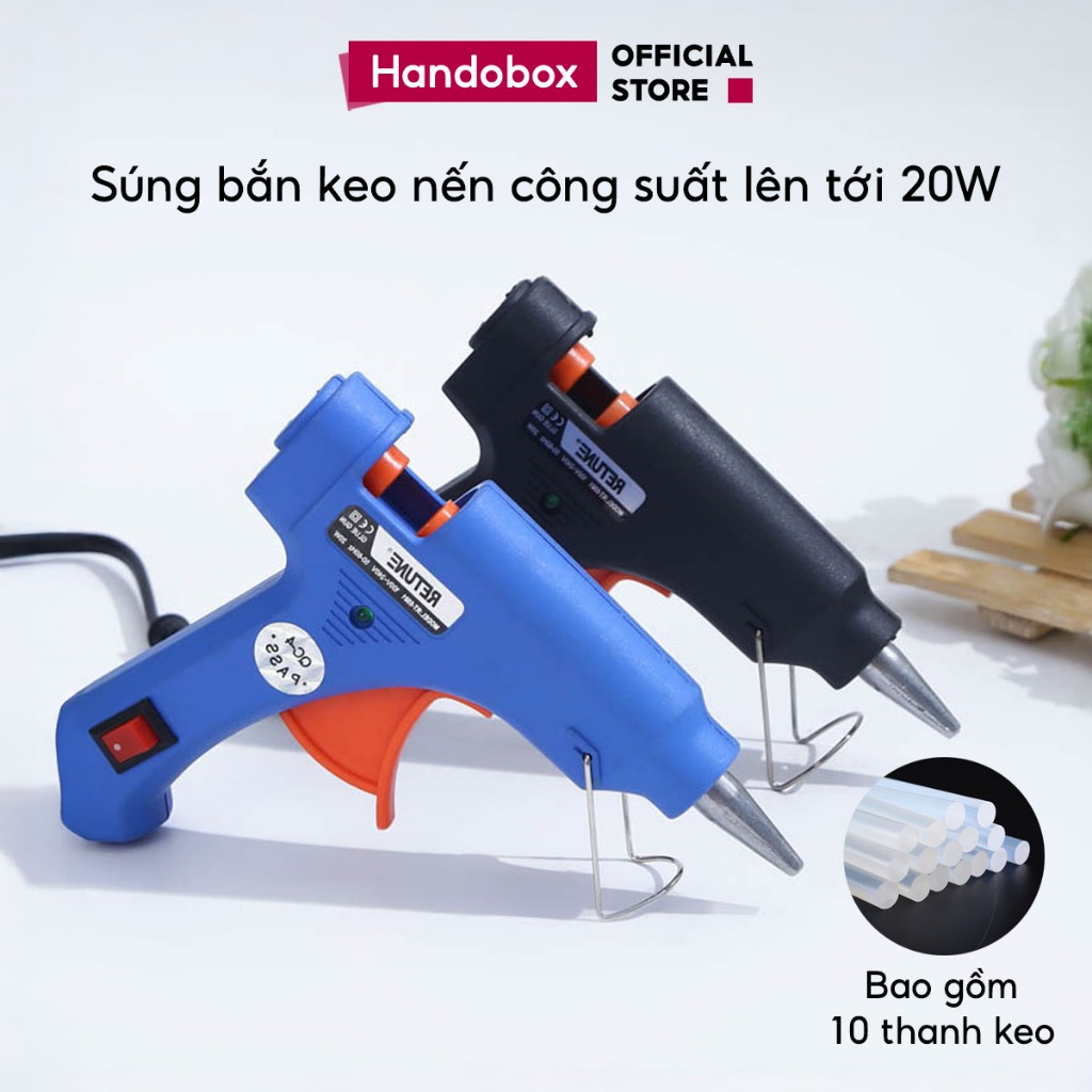 Súng Bắn Keo Nến Silicon Handobox Máy Keo Nến 20W Mini Làm Đồ Handmade Trang Trí Tiện Ích