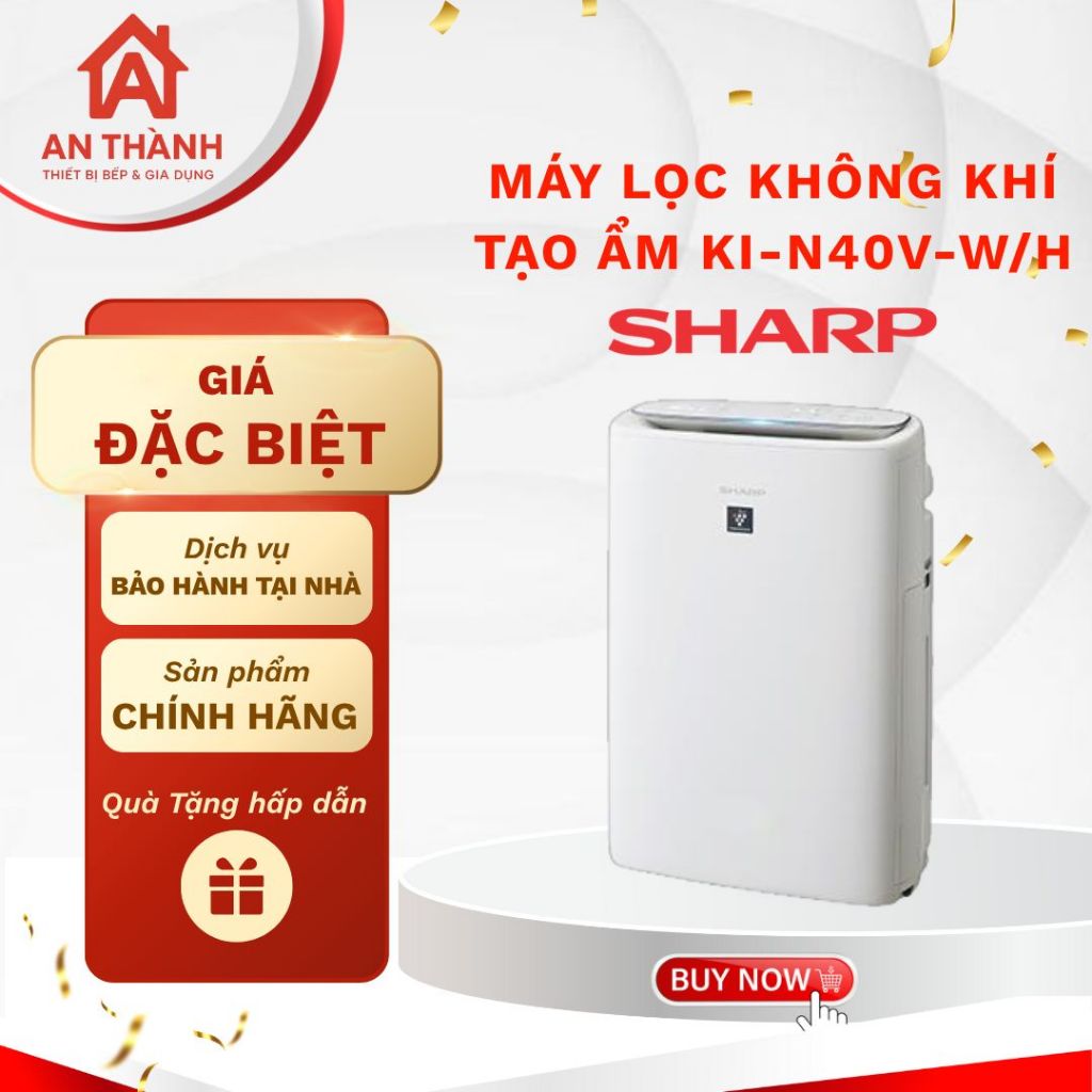 Máy lọc không khí và tạo ẩm Sharp KI-N40V-W/H – Duy Trì Độ Ẩm Lý Tưởng Cho Không Gian Sống