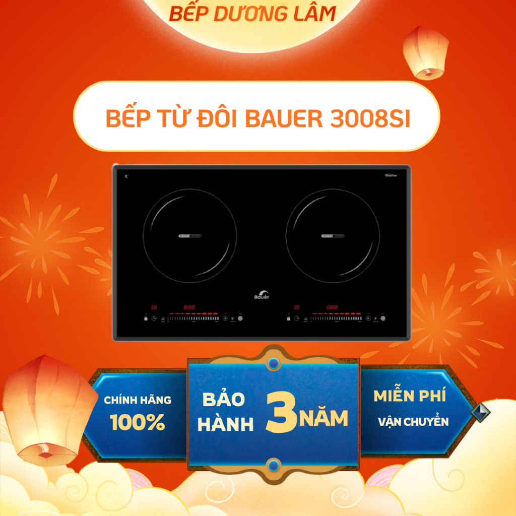 Bếp từ đôi Bauer BE 3008SI | Bếp từ Bauer BE 388SA | Bảo hành 3 năm chính hãng