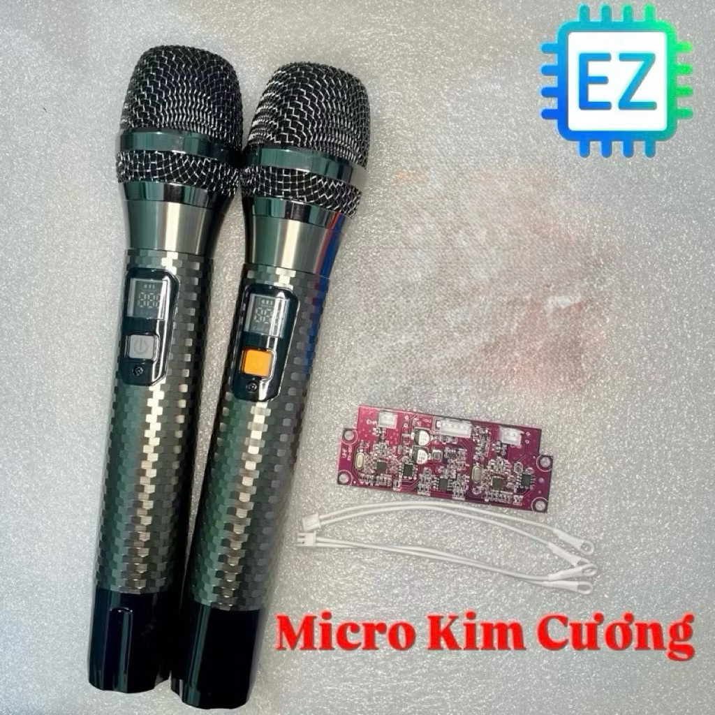  Bộ Micro kim cương uhf cao cấp vỏ kim loại chuyên dành cho loa kéo loa xách tay loa di động 