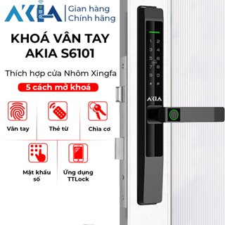  Khóa vân tay AKIA S6101 cho cửa nhôm Xingfa - Mở khóa vân tay Mật khẩu Thẻ từ Ứng dụng TTLock BH 24 Tháng 
