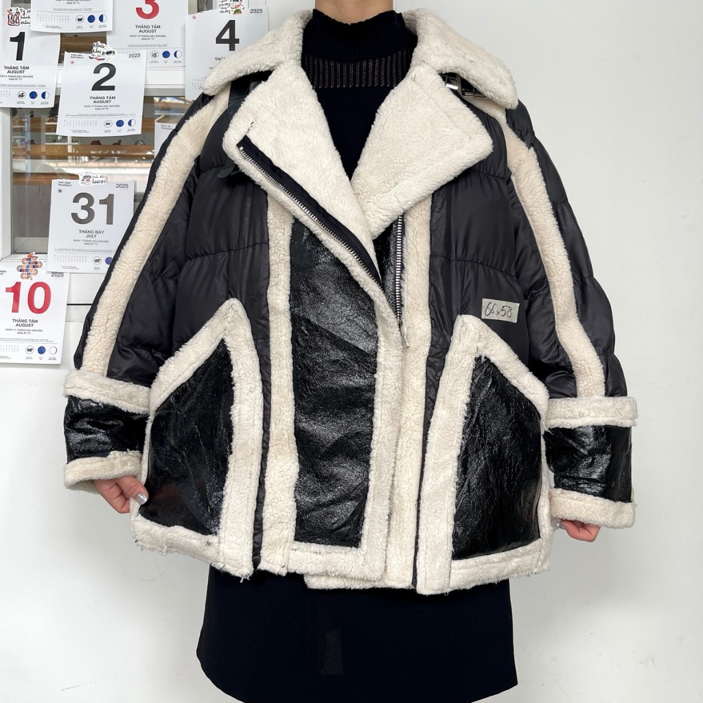 ÁO PHAO LÔNG 2HAND - áo khoác lông phối da secondhand nam, nữ