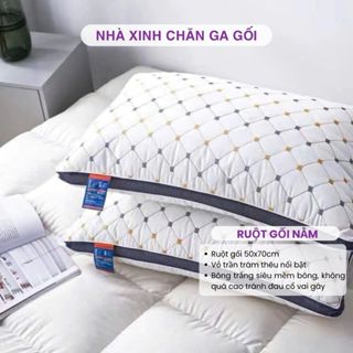 [LIVE GIẢM 16%] Ruột Gối 50x70cm 0.9kg Trần Quả Trám Cao Cấp Bông Gòn Mềm Mại Êm Ái Ngủ Sâu Giấc (1 chiếc)