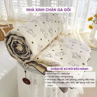   MUA 2 GIẢM 5%  Chăn Hè Cotton Đũi Hàn Quốc Cao Cấp Nhập Khẩu   2m2x1m9   Êm Ái Siêu Mềm Siêu Mát Lạnh Mùa Hè 
