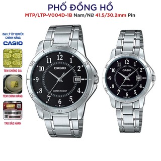  Đồng hồ đôi nam nữ dây kim loại Casio Anh Khuê MTP LTP-V004D-1B 