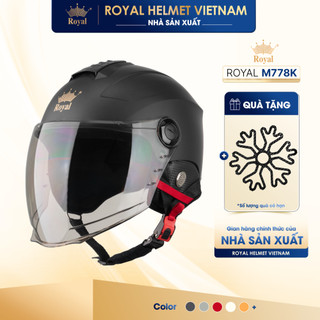 [NHÀ SẢN XUẤT] [ĐEN MỜ] Mũ Bảo Hiểm Nửa Đầu Royal M778 Có Ốp Tai Da, Thiết Kế Độc Đáo Chính Hãng Cho Nam Nữ Đi Xe Máy