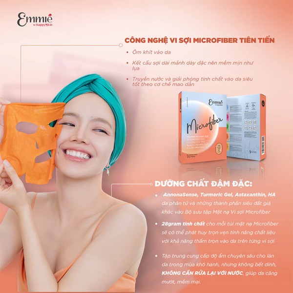 Emmie by Happyskin Mặt Nạ Microfiber Mask 28g