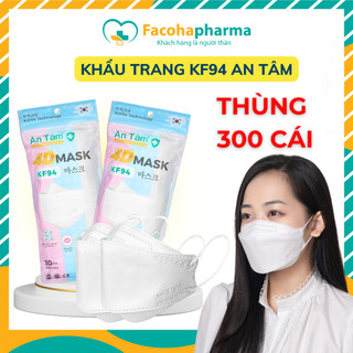  Thùng khẩu trang kf94 Hàn Quốc 4d mask 4 lớp kháng khuẩn ngăn bụi mịn chính hãng An Tâm thùng 300 cái AT4DO 