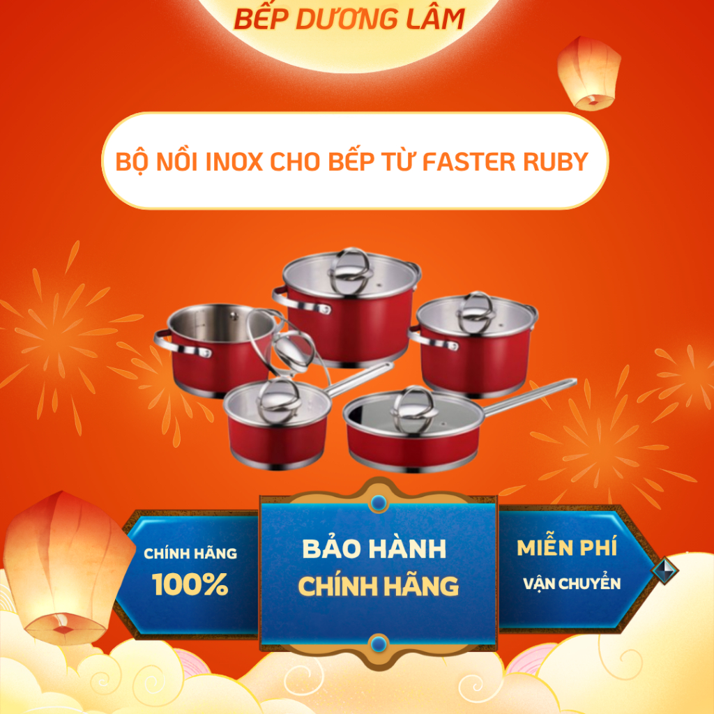 Bô nồi cao cấp 5 món Faster Ruby