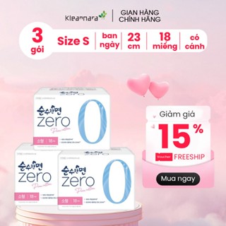  Combo 3 gói BVS Soonsoohanmyeon Zero Hàn Quốc thấm hút nhanh bảo vệ da nhạy cảm size S 23cm 18 miếng 