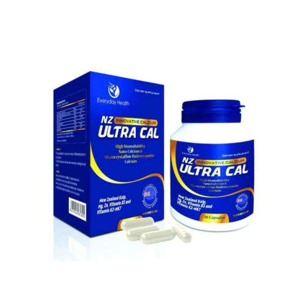 Canxi Hữu Cơ NZ-ULTRA CAL Giúp Xương Thêm Chắc Khỏe, Bổ Sung Canxi NaNo Hộp 30 Viên Nang