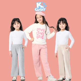  Quần Dài Ống Rộng K'S CLOSET Chất Liệu Vải Nhung Mềm Mại Cho Bé Gái  2-14 tuổi  Từ 10-55kg KT232FOF E029FIF E047FIF 