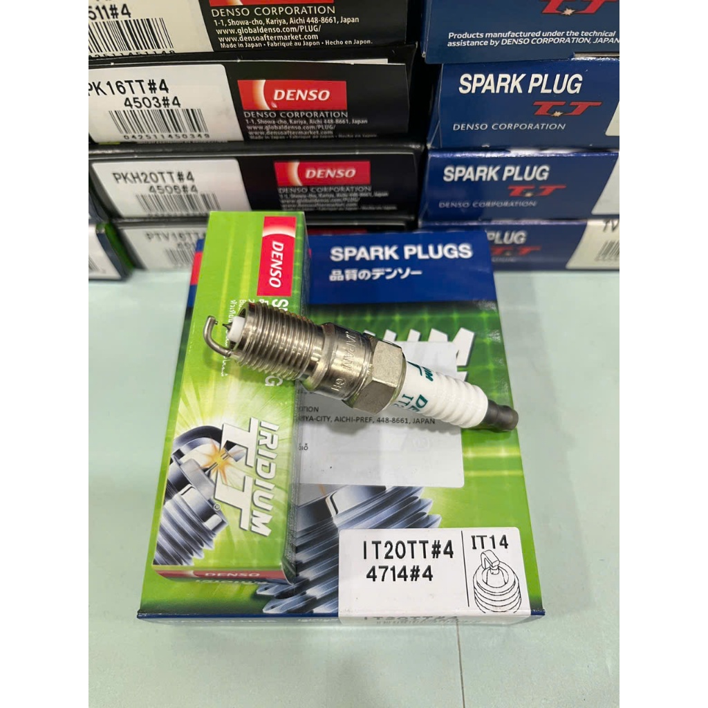 Hộp 4 Bugi DENSO Iridium Bạch Kim IT20TT Chân Côn Ngắn cho Ford, Mazda Đời Cũ Cao Cấp