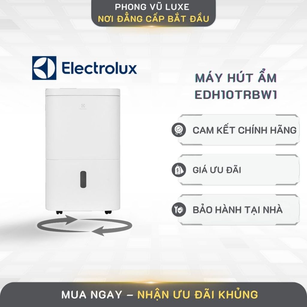 Máy hút ẩm Electrolux EDH10TRBW1 20L - Loại Bỏ Ẩm, Chống Mốc Cho Phòng