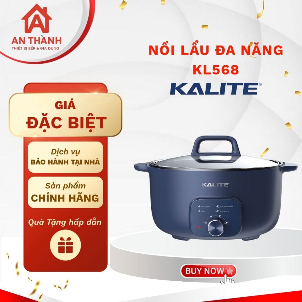 Lẩu Đa Năng KALITE KL568 / KL568-S – Nấu Lẩu, Hấp, Chiên, Nướng Đa Chức Năng