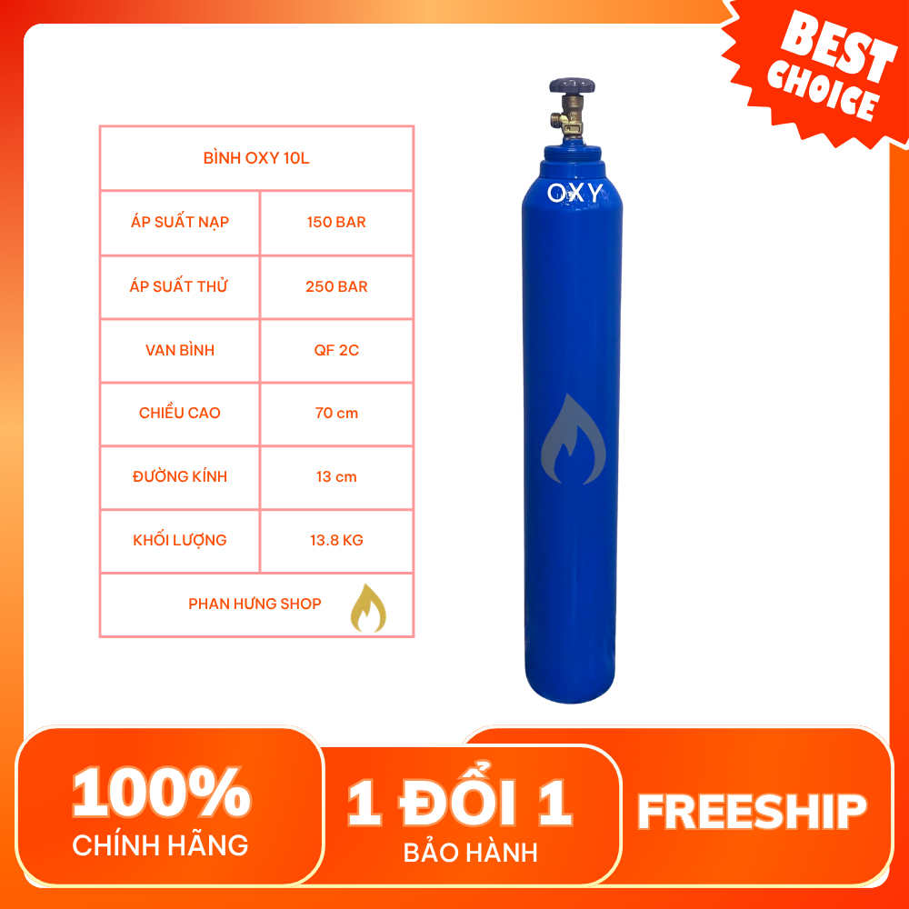 Bình Gió Đá 10 Lít, Bình Oxy 10 Lít
