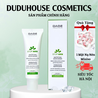  Kem Dưỡng Ẩm Laboratorios Babe Stop AKN Mattifying Moisturiser Kiềm Dầu Giảm Mụn 50ml Duduhouse 