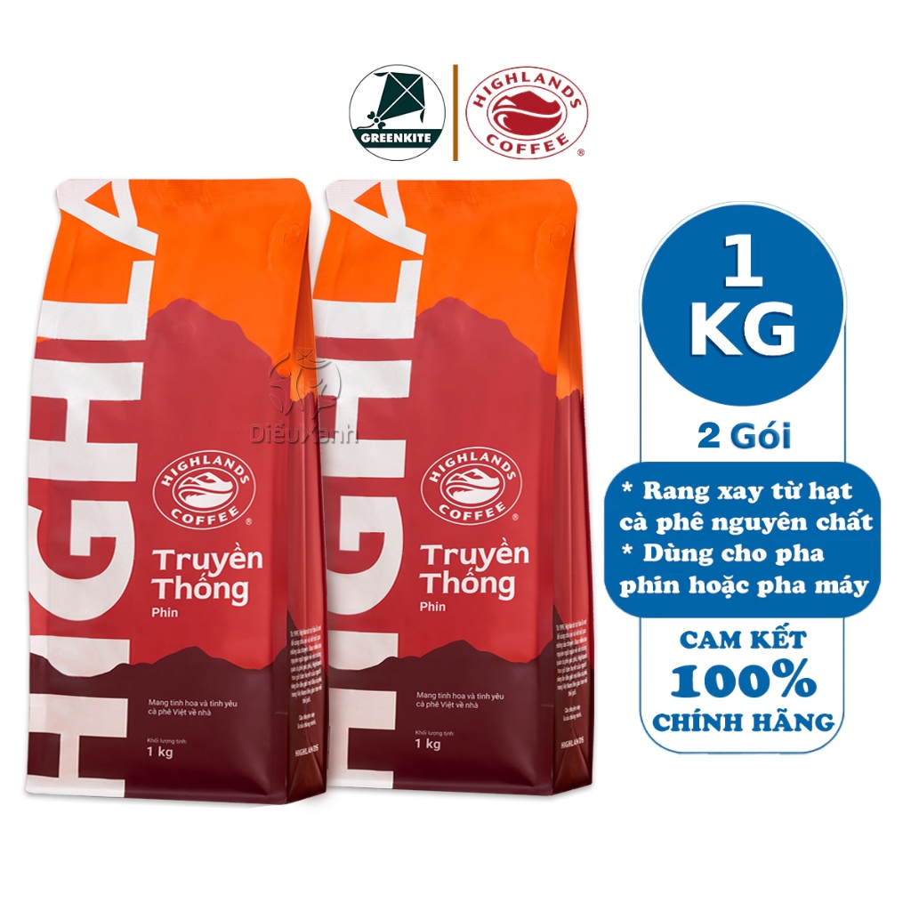 [Combo 2 bịch] Cà Phê Truyền Thống Highland Coffee 1kg
