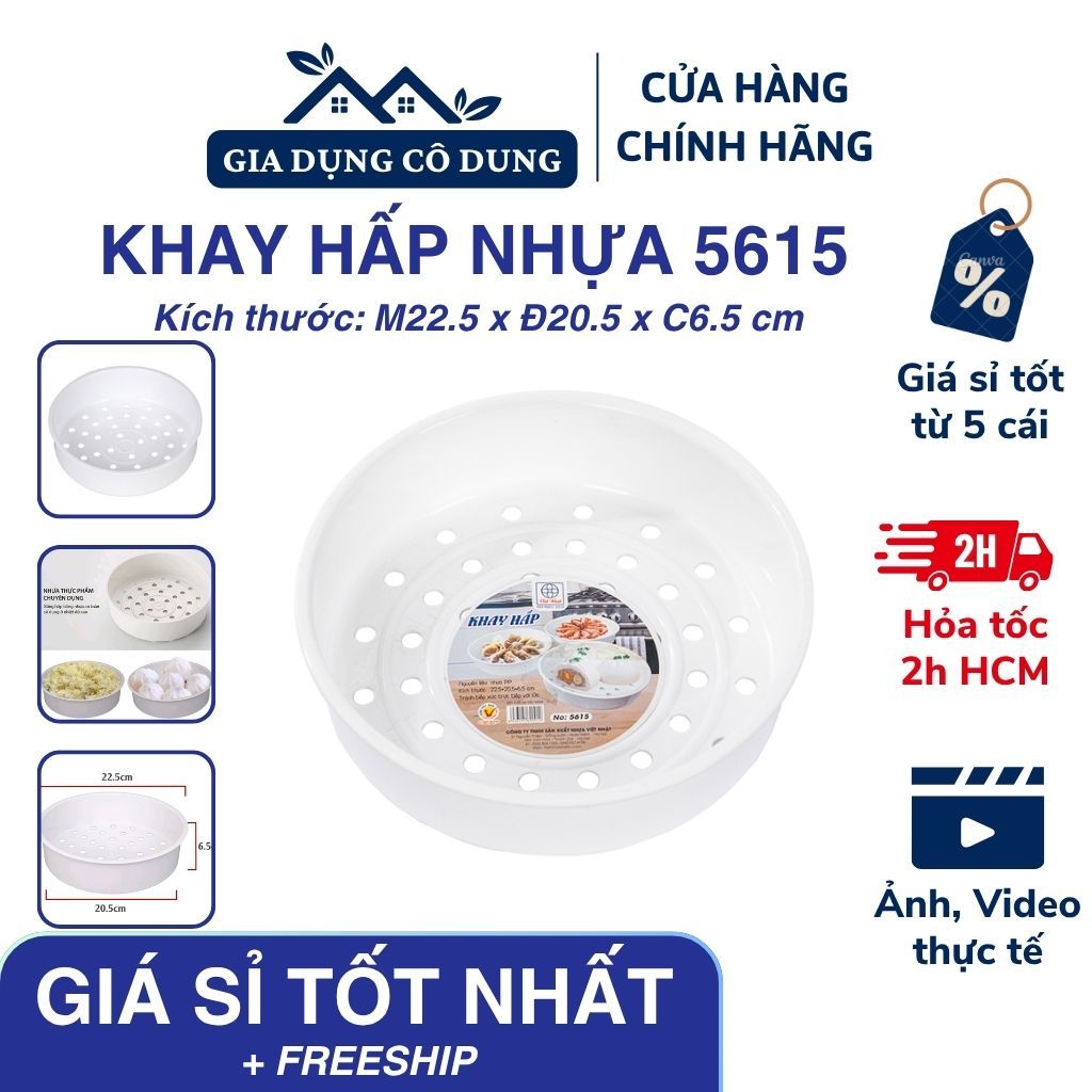 Khay Tròn Hấp Thức Ăn Nhựa Việt Nhật, Xửng Hâm Nóng Đồ Ăn, Bánh Bao, Xôi Tiện Lợi