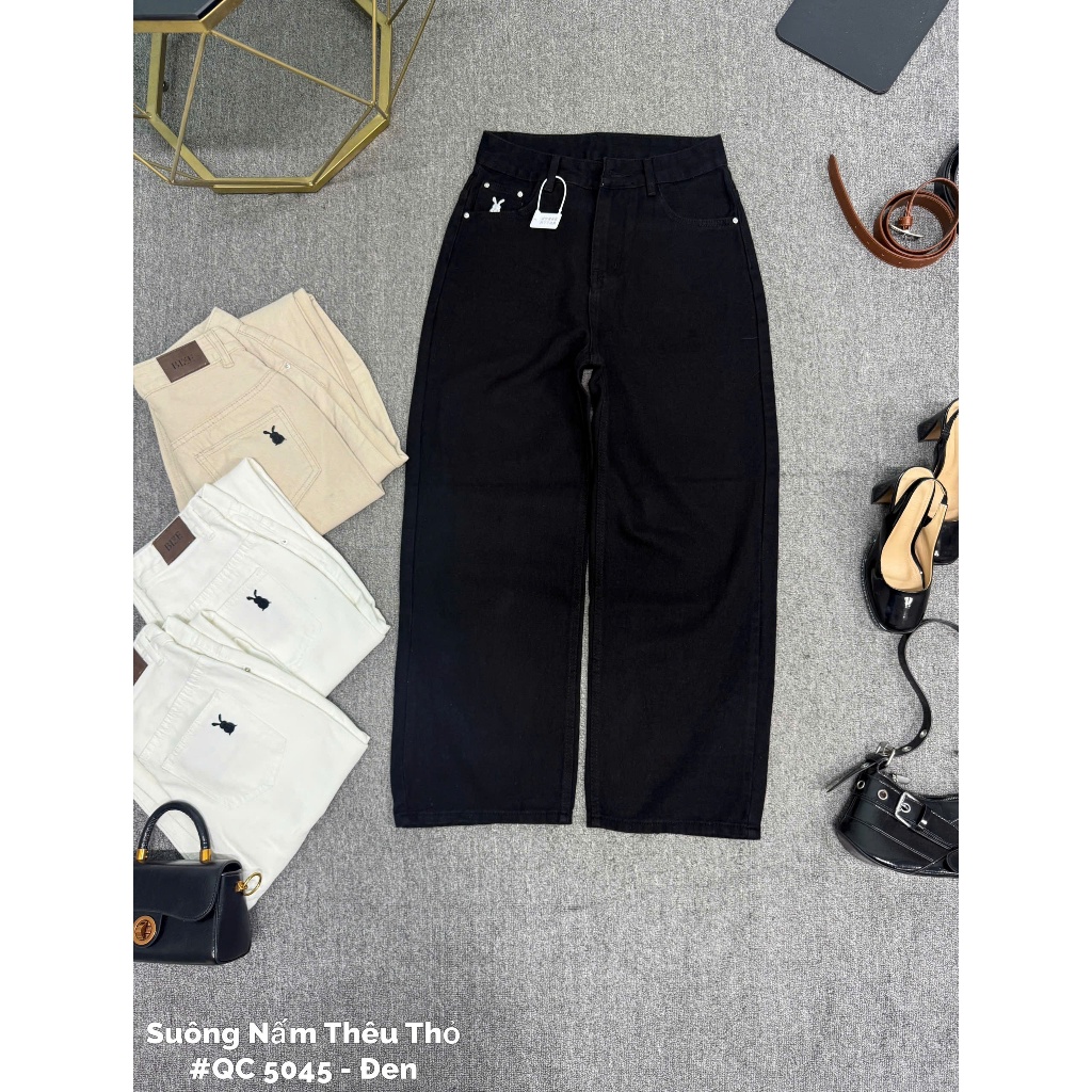Quần Jean Nữ Ống Suông Rộng Bigsize 55–90kg Lưng Cao Form Đẹp QC5045 – 2KJeans | BigBuy360 - bigbuy360.vn
