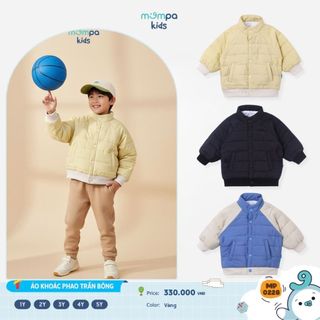  Áo khoác phao cho bé Mompa 1-5 tuổi vải Cotton ấm áp mềm mại cúc bấm DQ 0228 