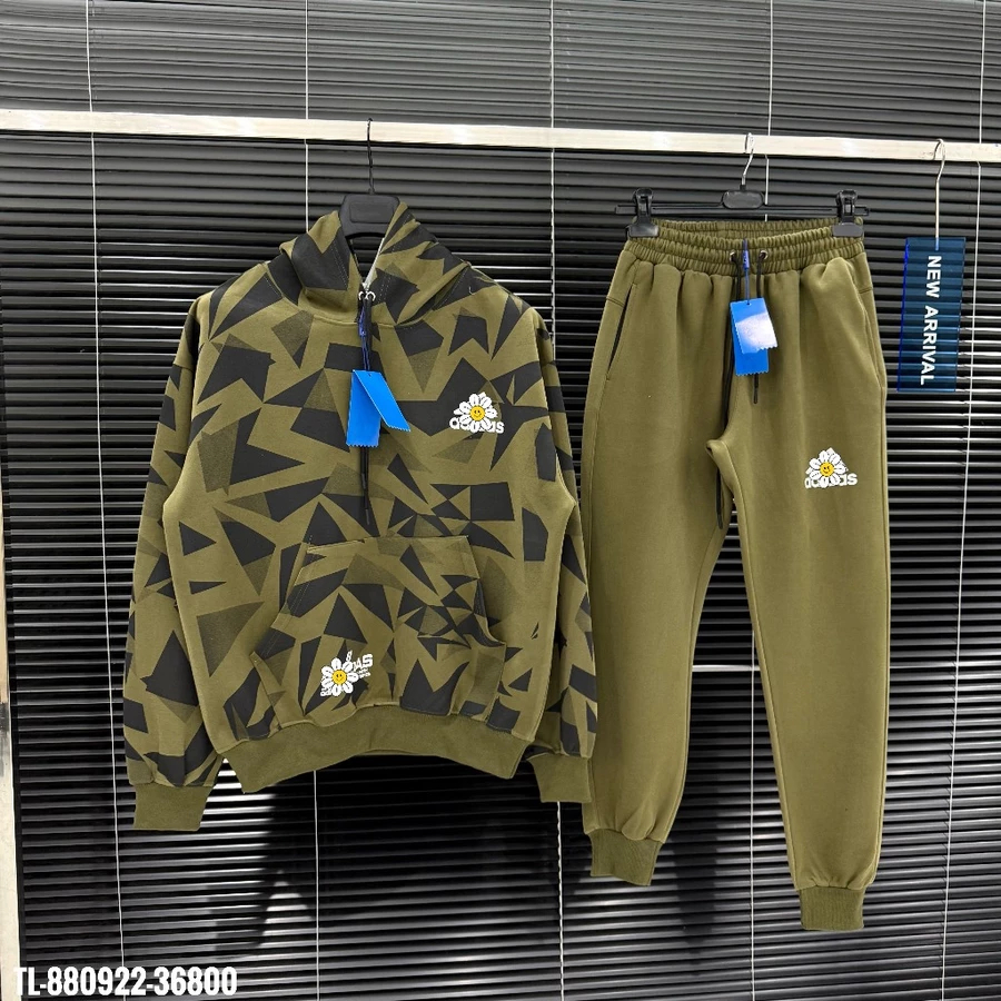 🧥 Bộ Nỉ Nam Họa Tiết Geo Daisy – Hoodie & Jogger  | Kiên Store 1993