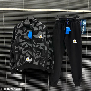 🔥【MẪU MỚI 2025】Bộ Nỉ Nam GeoCuc Layer – Hoodie Hình Học Đa Chiều & Jogger Thêu Hoa Cúc Cao Cấp | Kiên Store 1993 🔥