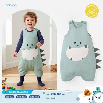 Túi ngủ cho bé Mompa 6 tháng - 4 tuổi chần bông vải Cotton Ceiling ấm giúp bé ngủ ngon DQ 0244