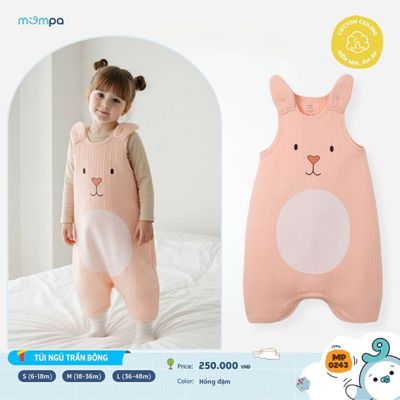 Túi ngủ cho bé Mompa 6 tháng - 4 tuổi chần bông vải Cotton Ceiling ấm giúp bé ngủ ngon DQ 0242