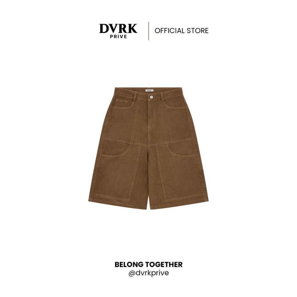 Quần Shorts Jeans Ống Rộng Màu Nâu LE NUIT-DVRK-25W