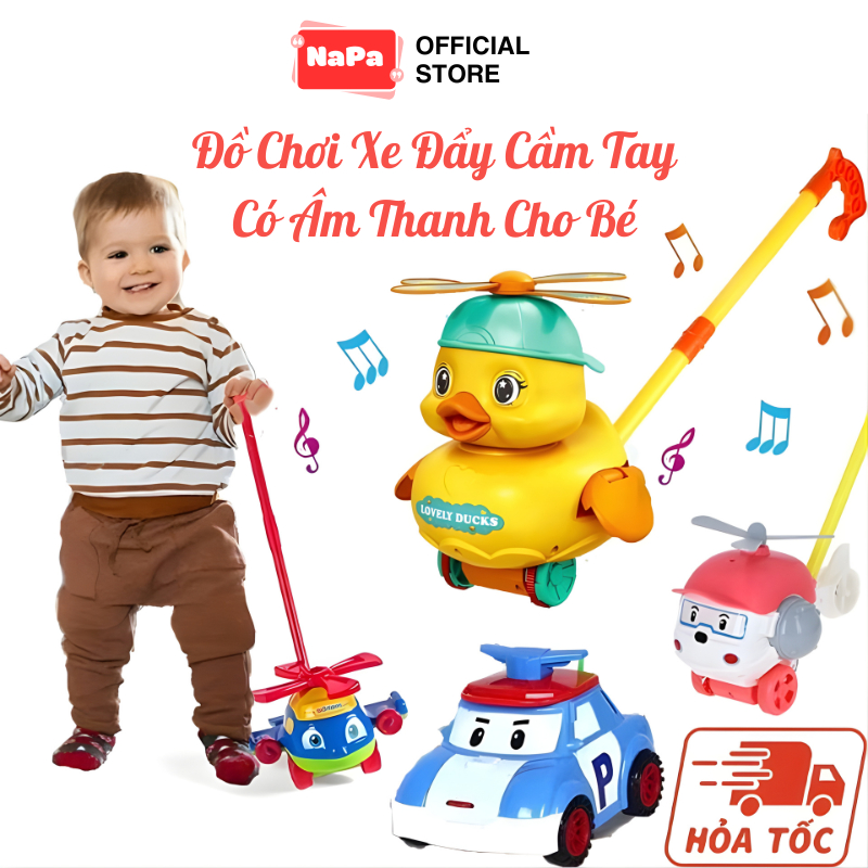Đồ Chơi Xe Đẩy Trực Thăng, Xe Đẩy Động Vật, Xe Đẩy Ô Tô Có Âm Thanh Cho Bé Cực Dễ Thương
