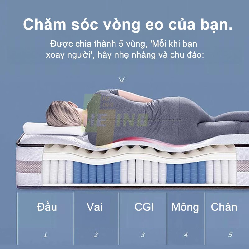HEINO Nệm Cao Su Thiên Nhiên 15cm Mềm Mại Thoáng Khí Ép Chặt Lò Xo Túi Chống Đau Lưng | BigBuy360 - bigbuy360.vn