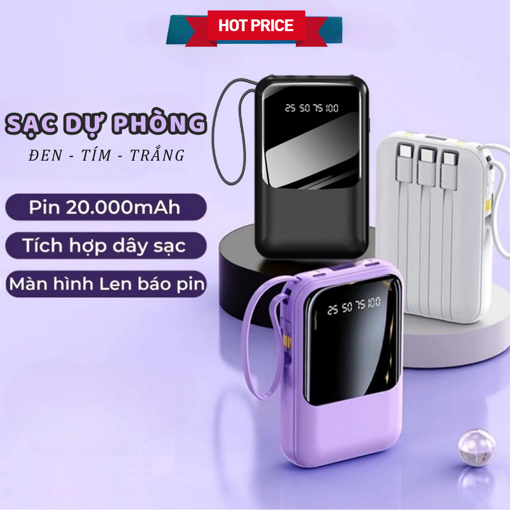 Dosen sạc dự phòng pd20000mAh｜ 20W sạc flash ba dây một màn hình led hiển thị kỹ thuật số trò chơi du lịch cần thiết hàn