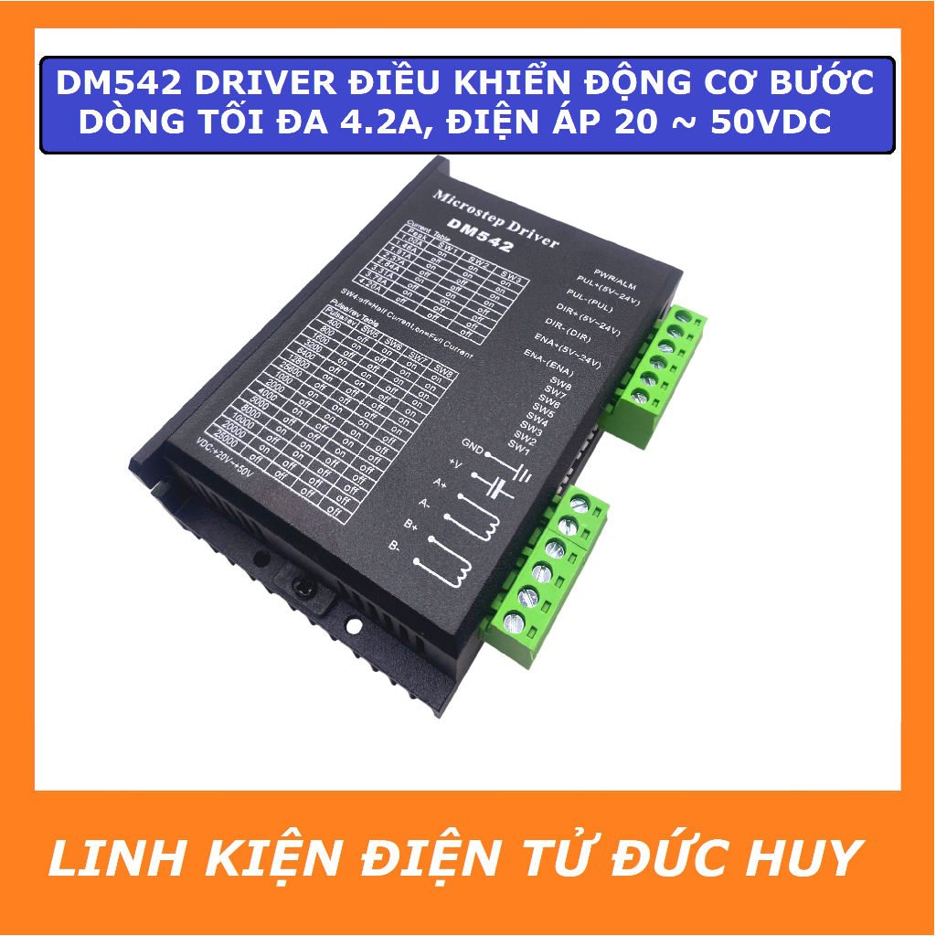 DM542 Driver điều khiển động cơ bước 4.2A, 20 ~ 50VDC