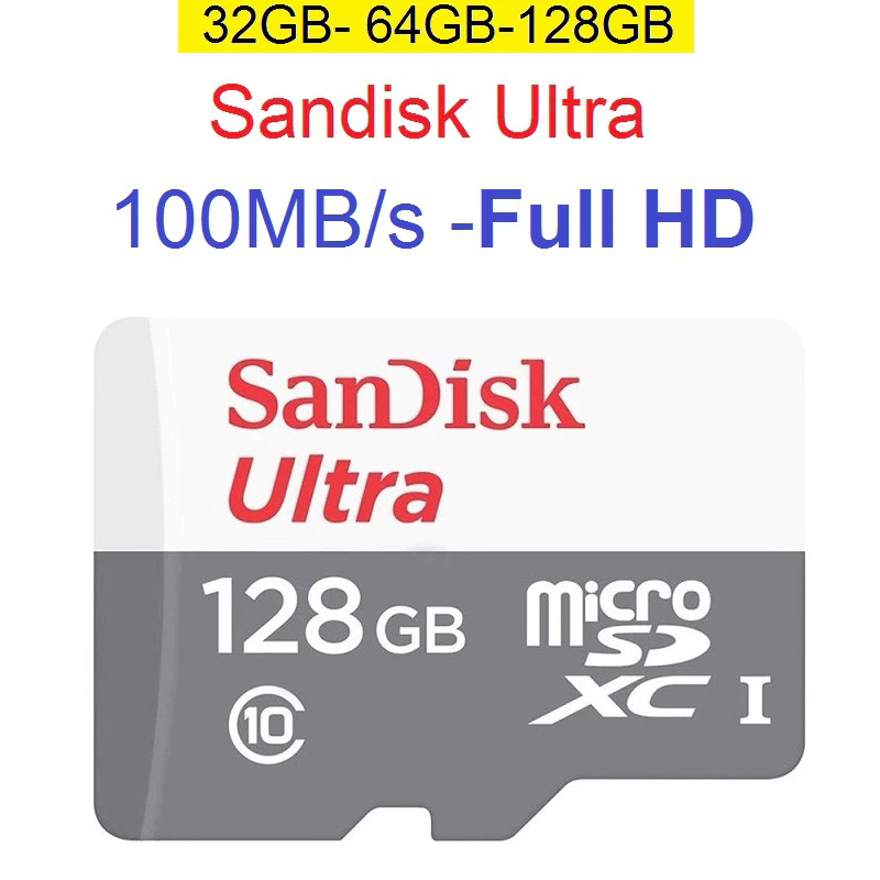 Thẻ nhớ microSD 32GB/ 64GB/ 128GB Sandisk Ultra 100MB/s -Bảo Hành 12 tháng