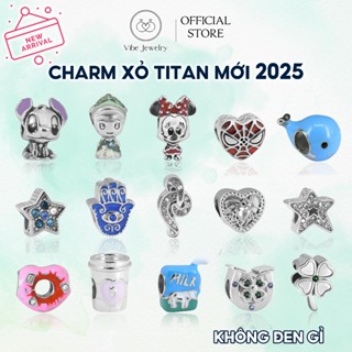   Mẫu 2025  Charm vòng tay titan không gỉ hạt xỏ vòng tay charm nữ hoạt hình hạt xâu dây chuyền DIY 