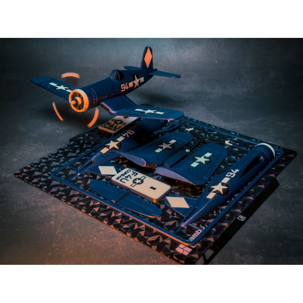 KIT CARD MÔ HÌNH MÁY BAY F4U CORSAIR – LẮP GHÉP 3D SÁNG TẠO, TRƯNG BÀY CỰC NGẦU