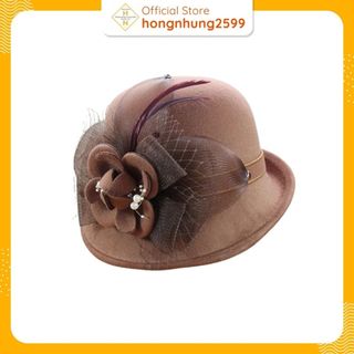 Mũ dạ nữ nơ lưới