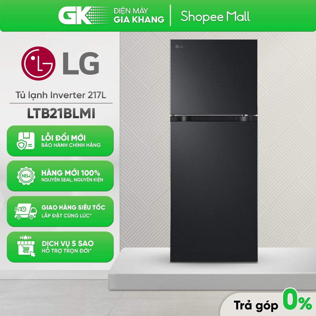 Tủ Lạnh LG Inverter 217 Lít LTB21BLMI [Freeship HCM]