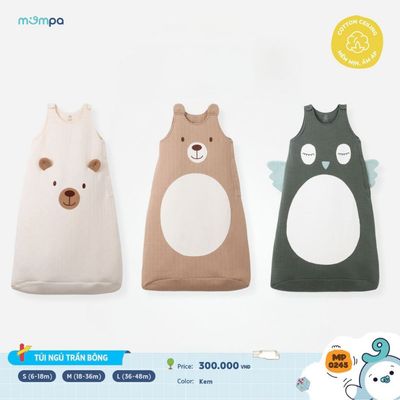 Túi ngủ cho bé Mompa 6 tháng - 4 tuổi chần bông vải Cotton Ceiling ấm giúp bé ngủ ngon DQ 0245