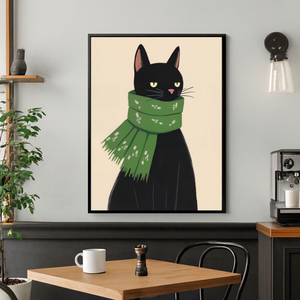 Tranh Treo Tường Hình Mèo Sang Chảnh BH194 - Tranh Treo Decor, Trang Trí Nhà, Quán Nước, Homestay, K