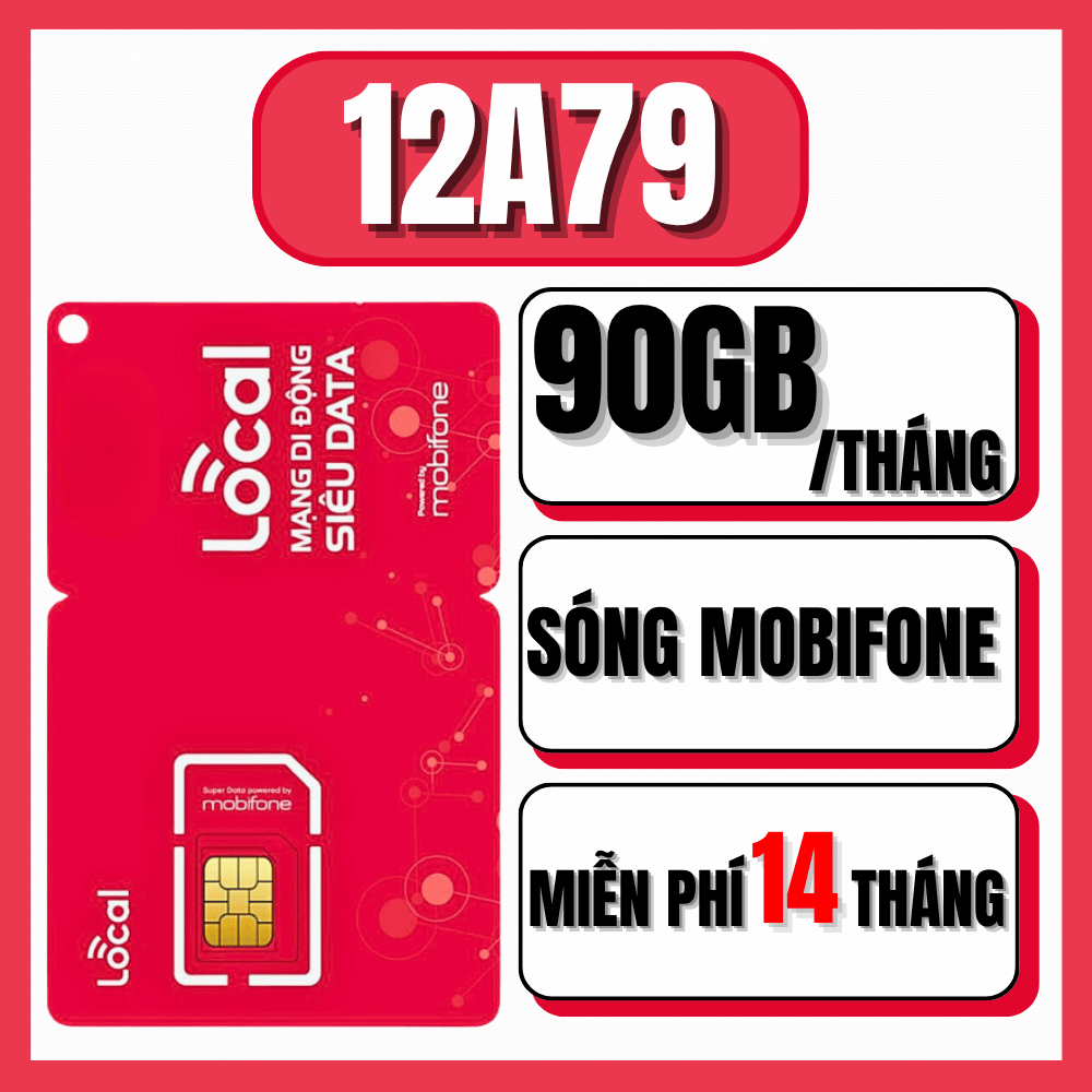[ FREE SHIP ] Sim Local Mobi 12A79 Tặng 90GB/Tháng ( 3GB/Ngày) Chuyên Vào Mạng Tốc Độ Cao
