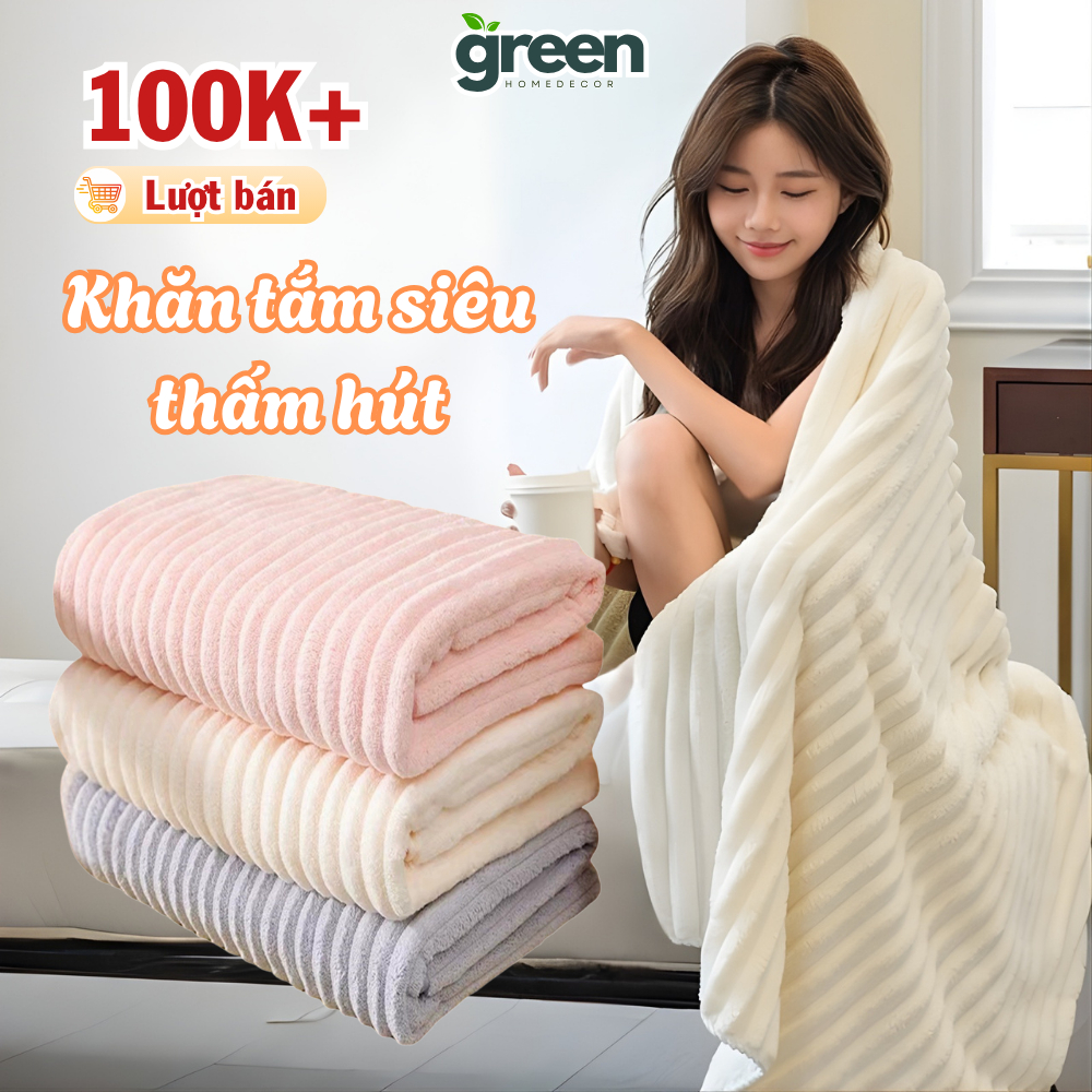 [HÀNG LOẠI 1] Khăn Tắm Siêu Thấm Hút Nước 2 Lớp Cuộn To, Khăn Tắm Khăn Mặt Sợi Bông Không Rụng Lông